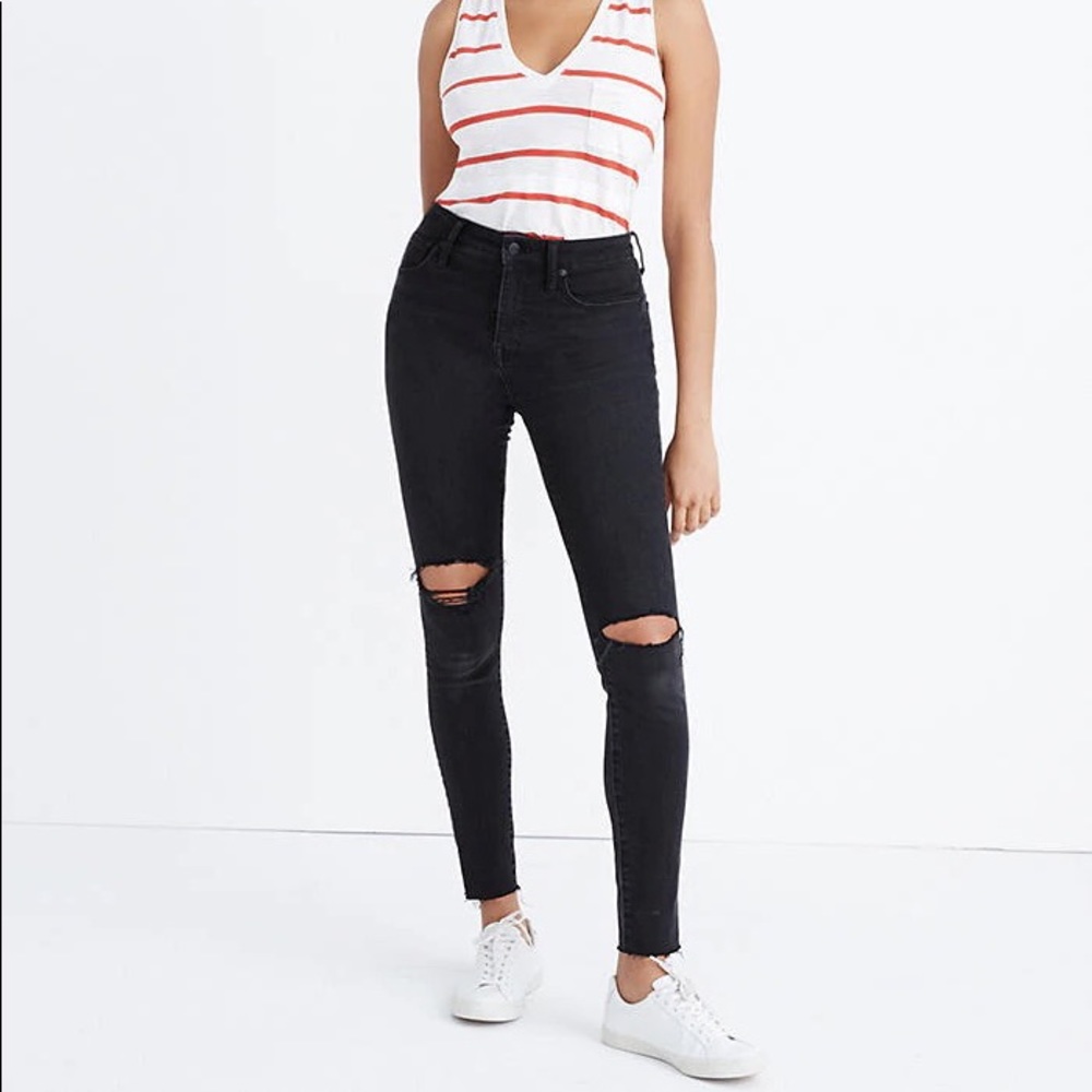 Madewell High Rise Skinny Jean in Black Sea